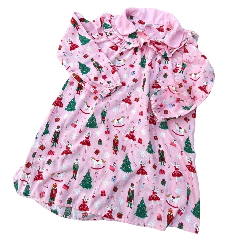Gymboree Kids Pink Nutcracker Christmas Pajama Sleepwear Nightgown Size S 5/6